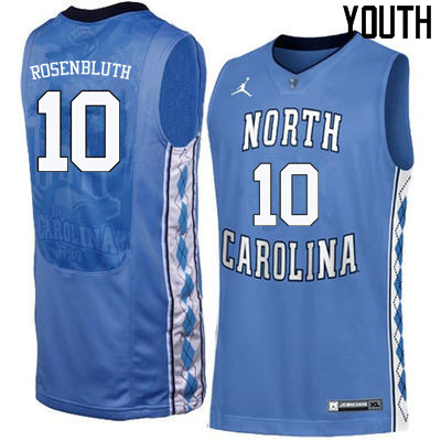 Youth North Carolina Tar Heels #10 Lennie Rosenbluth College Basketball Jerseys Sale-Blue